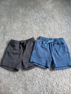 Falls Creek Blue/Gray Mesh Drawstring Kids' Shorts-2 pack